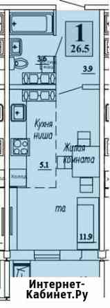 Студия, 25.7 кв.м., 16/16 эт. Киров