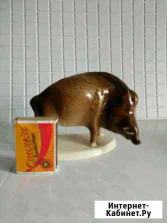 Статуэтка Кабан на подставке фауна фарфор Тюмень