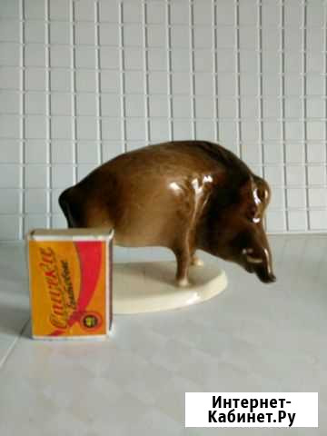 Статуэтка Кабан на подставке фауна фарфор Тюмень - изображение 1