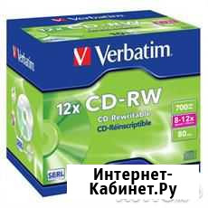 Чистые/новые Verbatim сd-RW диски в упаковке 10 шт Ижевск - изображение 1