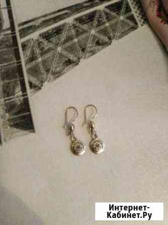 Серьги серебро с позолотой Тверь
