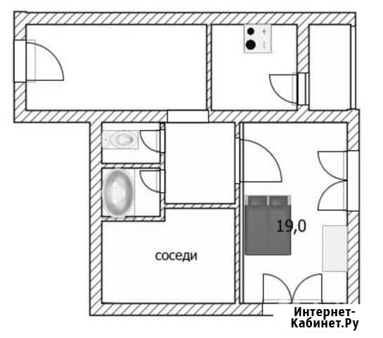 Комната 19 кв.м. в 4-к, 3/3 эт. Авдон - изображение 1