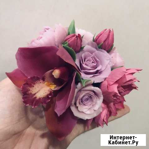 Продаю композицию из цветов(полимерная глина) Краснодар - изображение 1
