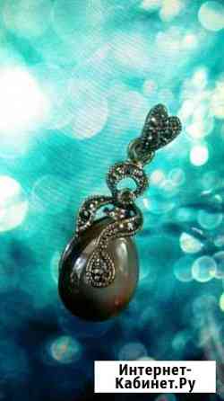 Кулон с агатом и марказитами Самара