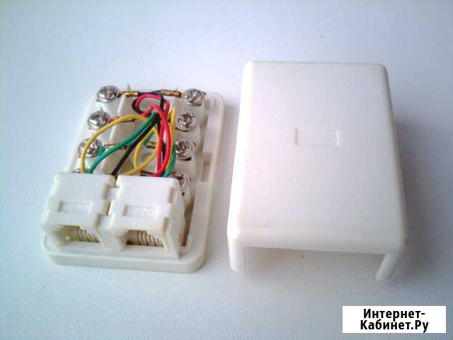 Розетка телефонная RJ-12(6P4C) двойная внешняя Омск - изображение 1