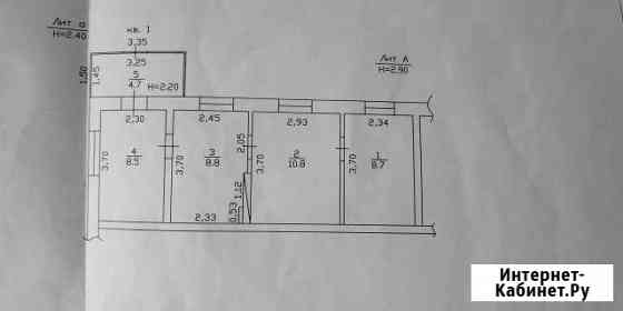 3-к квартира, 41.5 кв.м., 1/1 эт. Сенной