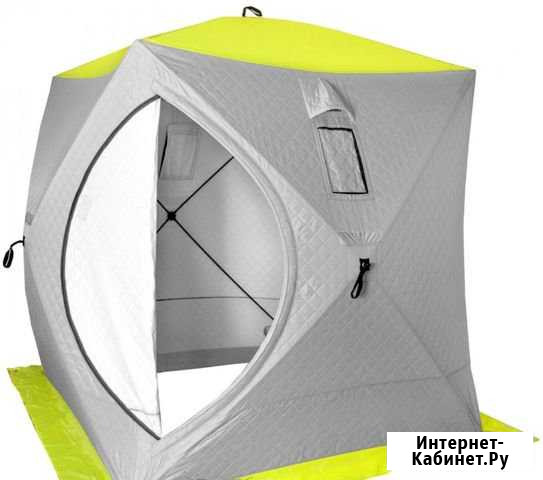 Палатка зимняя Куб утепл. 1,8х1,8 yellow lumi/gray Барнаул - изображение 1