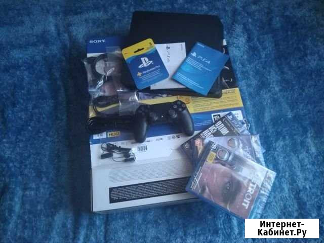 Sony PlayStation 4 Slim (1TB) +3 игры+PS Plus 3мес Новосергиевка - изображение 1