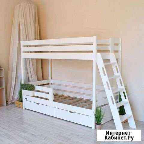 Кровать двухъярусная детская из дерева Самара