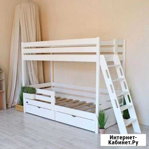 Кровать двухъярусная детская из дерева Самара - изображение 1