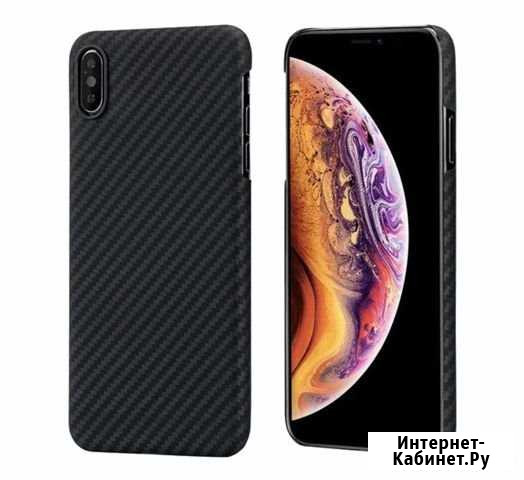 Чехол pitaka MagCase для iPhone Xs Max чёрный карб Мурманск - изображение 1