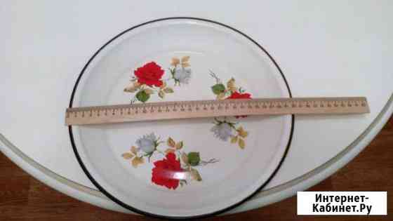 Блюдо круглое 30 см. эмаль, цветы, новое Нижний Новгород