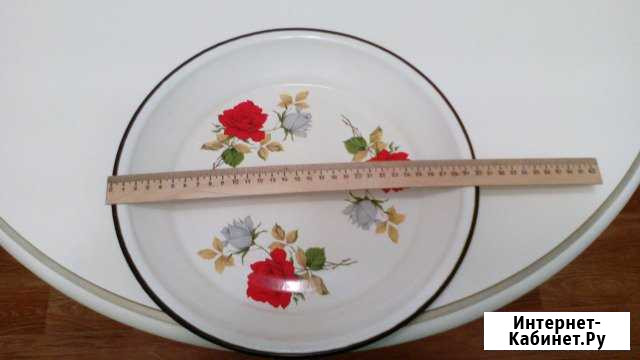Блюдо круглое 30 см. эмаль, цветы, новое Нижний Новгород - изображение 1