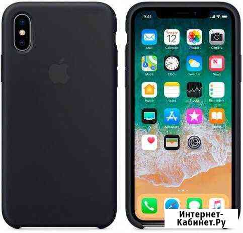 Клип-кейс Apple Silicone Case для iPhone X (чёрный Северодвинск