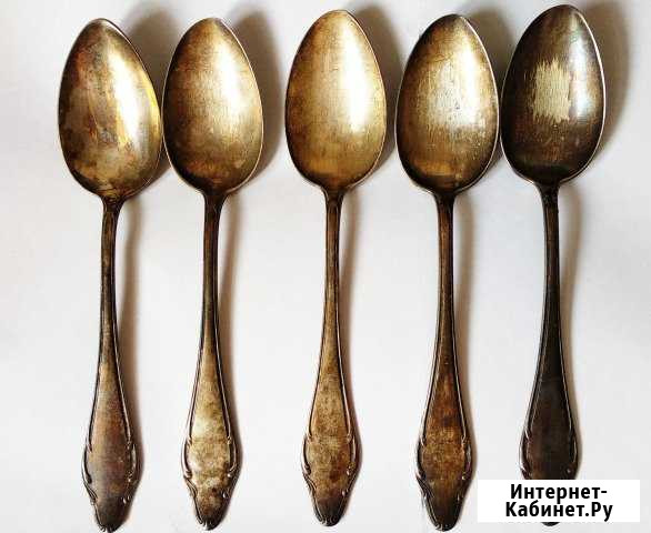 Ложки gowe 5 штук. Посеребрение Кемерово - изображение 1