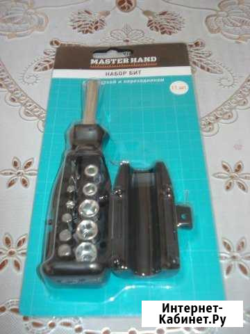 Набор бит с рукояткой и переходником 11 шт Омск - изображение 1