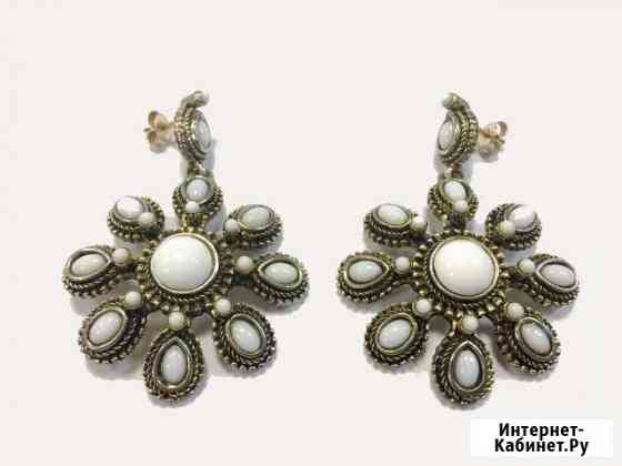 Винтажные серьги Цветок (Богемия, чсср) Калининград