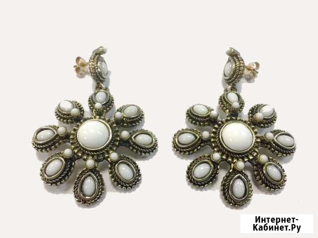 Винтажные серьги Цветок (Богемия, чсср) Калининград - изображение 1