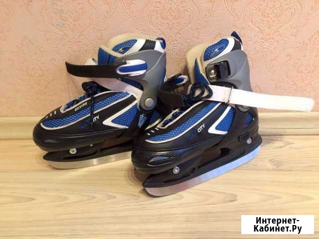 Коньки с регулировкой размера. 34-37 р Омск - изображение 1