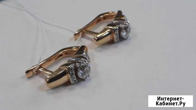 Золотые серьги 585 пробы Дзержинск - изображение 1