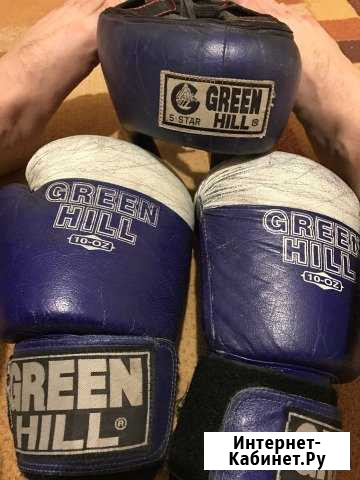 Green Hill пара перчаток 10 oz и шлём Ростов-на-Дону - изображение 1