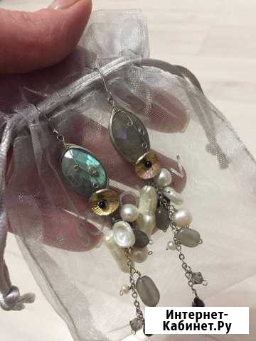 Изящные серьги Южная Корея нат камни Тверь - изображение 1