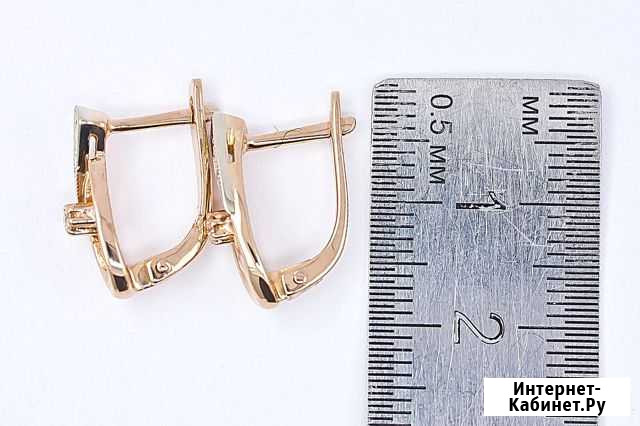 Серьги 585 пробы 3,45 гр. с недрагоценными камнями Саранск - изображение 1