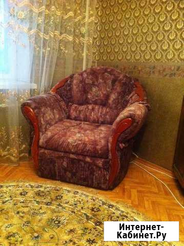 Кресло-кровать.Мало б/у. Ткань бархат темно-корич Великий Новгород - изображение 1