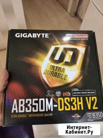 Материнская плата gigabite ab350m-ds3h v2 новая Ханты-Мансийск - изображение 1
