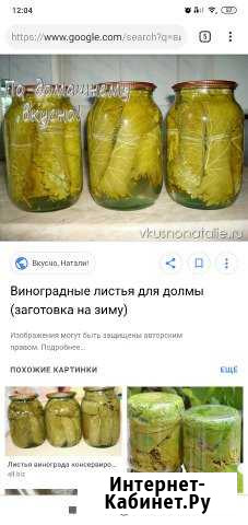 Продаю виноградный листья свежие в банках Старый Крым - изображение 1