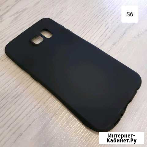 Силиконовый чехол на SAMSUNG S6 чёрный Омск - изображение 1
