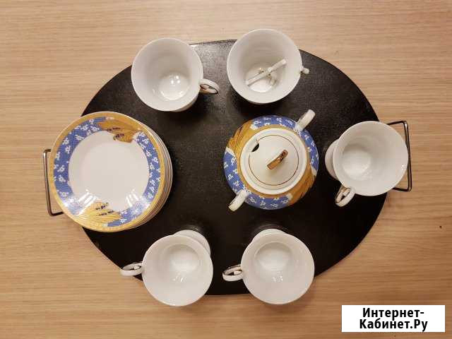 Кофейный фарфоровый сервиз с овальной подставкой Самара - изображение 1