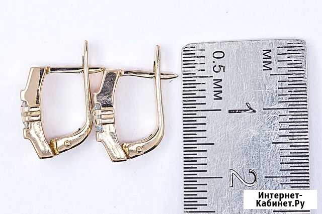 Серьги 585 пробы 3,44 гр. с недрагоценными камнями Саранск - изображение 1