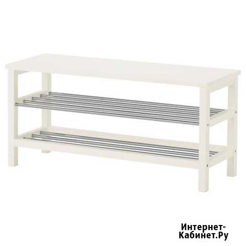 Чусиг скамья с полкой для обуви, белый, 108x50 см Комсомольск-на-Амуре - изображение 1
