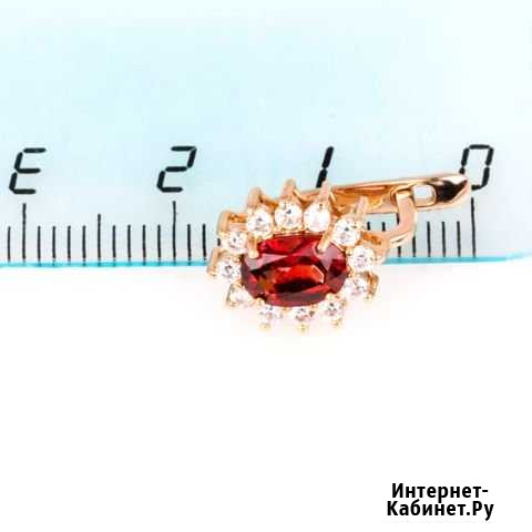 Серьги из золота с гранатами и фианитами Тула - изображение 1