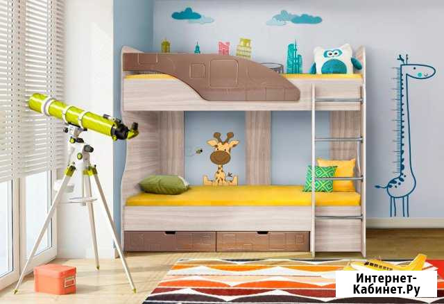 Кровать Двухъярусная Бриз-5 + матрас, 3 цвета Домодедово - изображение 1