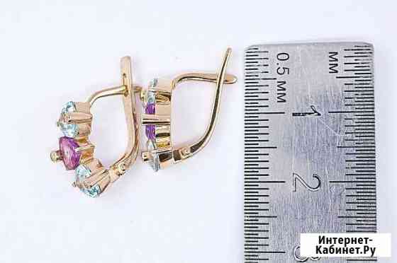 Серьги 585 пробы 3,31 гр. с недрагоценными камнями Брянск