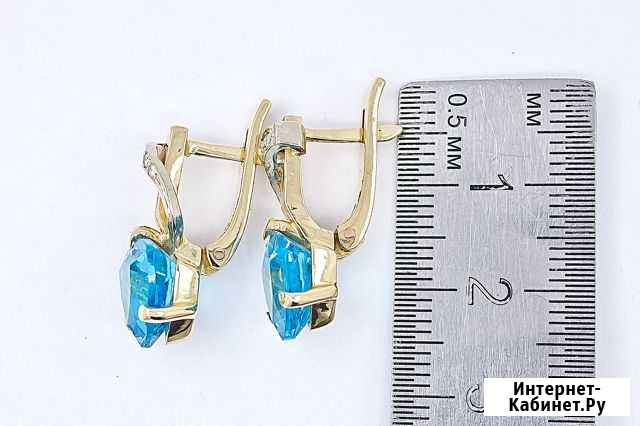 Серьги 585 пробы 7,57 гр. с бриллиантом Саранск - изображение 1