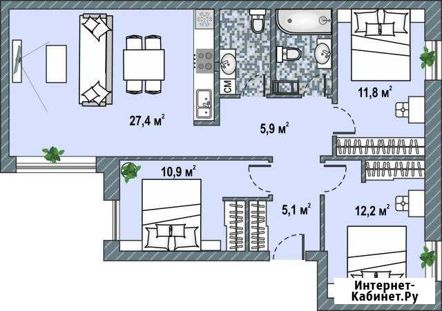 3-к квартира, 82 кв.м., 2/4 эт. Псков - изображение 1