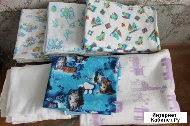 Пакетом: пеленки, клеенка, одеялко.Плед и простынь Барнаул - изображение 1