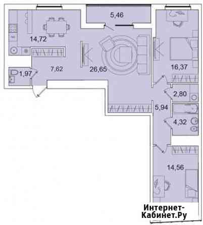 3-к квартира, 100.4 кв.м., 2/17 эт. Пенза
