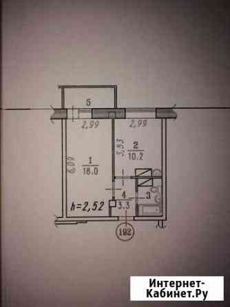 1-к квартира, 35 кв.м., 3/10 эт. Омск