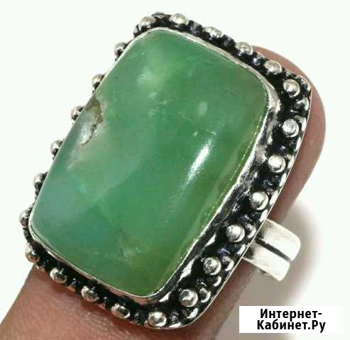 Серебряное кольцо. Хризопраз Топчиха - изображение 1