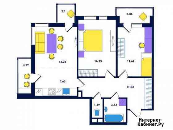 3-к квартира, 71.7 кв.м., 5/6 эт. Петрозаводск