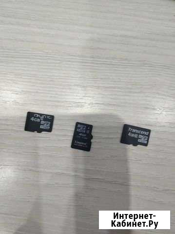 3 карты памяти для телефона,Micro SD 4GB каждая Новосибирск - изображение 1