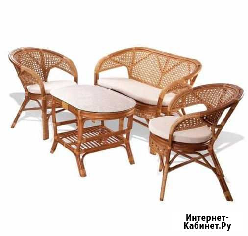 Мебель из ротанга (2 кресла и стол) Горбунки - изображение 1