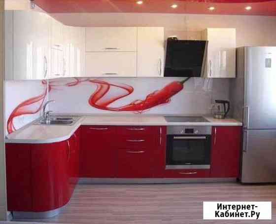 Угловая кухня 1,6*2,6м мдф крем/красный глянец Стерлитамак