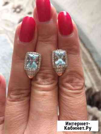 Золотые серьги с топазом Рязань