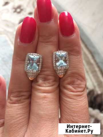 Золотые серьги с топазом Рязань - изображение 1