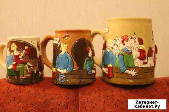 Набор пивных керамич. кружок 1 - 0.5 -и 0.3 литра Волгоград